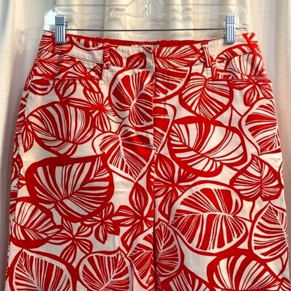 Women’s Talbot's Red and White Firecracker Cotton & Spandex Pants Size 6 - Picture 2 of 8